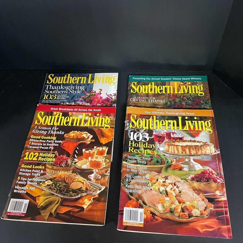 Southern Living Magazine Holiday Issue Set - Yellow Covers